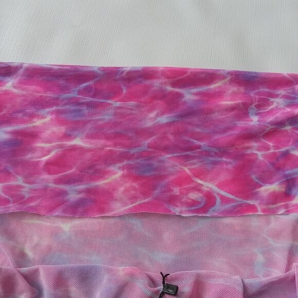 PLT Pink and Purple Watercolor Print Mesh Cowl Neck Cropped Cami Women's Size 22 - Picture 9 of 12